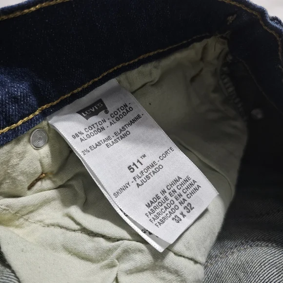 Levi's 511 Skinny Fit Jeans 33x32 - Picture 4 of 9